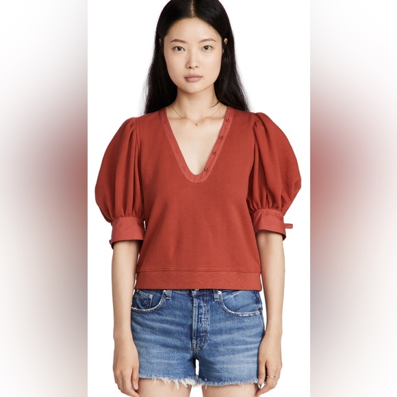 Ulla Johnson Bess Puff-Sleeve Sweater in Bossa Nova XS - Picture 2 of 7